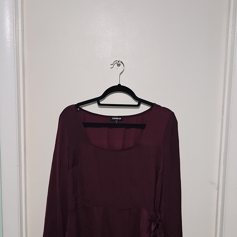 Burgundy Long Sleeve Dress